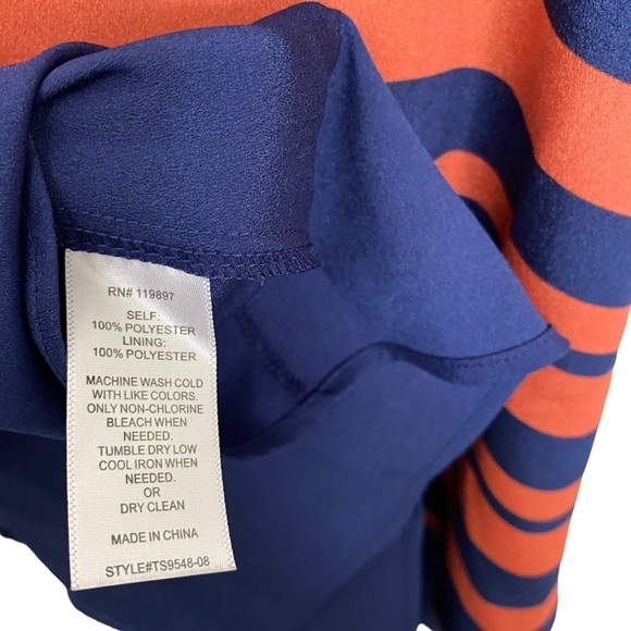 COLLECTIVE CONCEPTS Womens Top Medium Blue Coral Stripe Cami Blouse - Picture 6 of 6